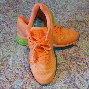 Nike Orange and Green Athletic Shoes